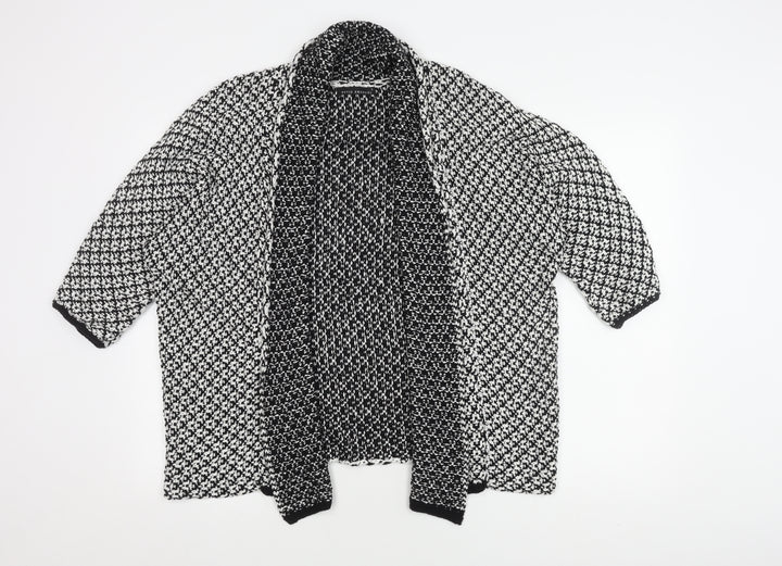 David Emanuel Women's Black Open-Knit Cardigan S