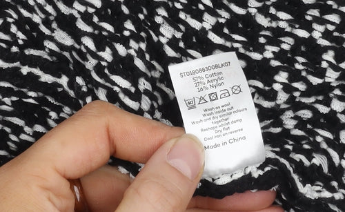 David Emanuel Women's Black Open-Knit Cardigan S