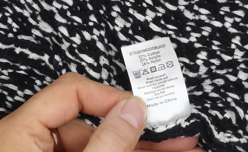 David Emanuel Women's Black Open-Knit Cardigan S