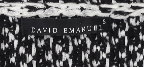 David Emanuel Women's Black Open-Knit Cardigan S