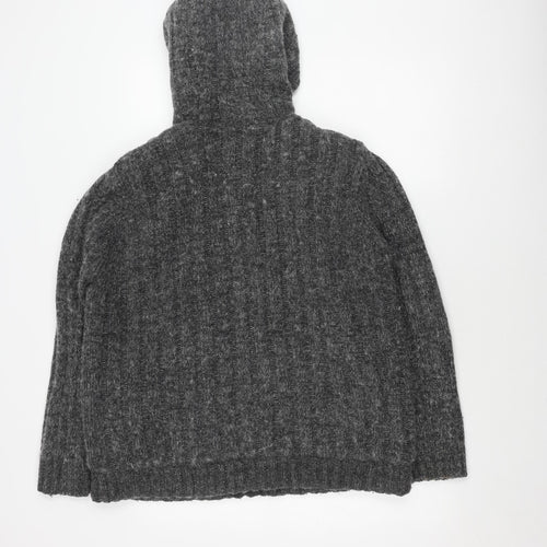 Smith & Jones Men's Grey Cable-Knit Full Zip Jumper