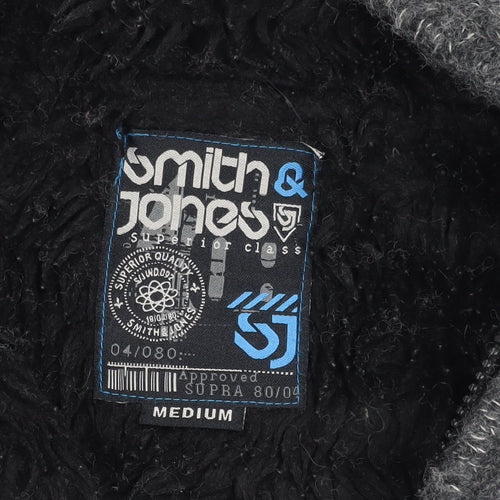 Smith & Jones Men's Grey Cable-Knit Full Zip Jumper