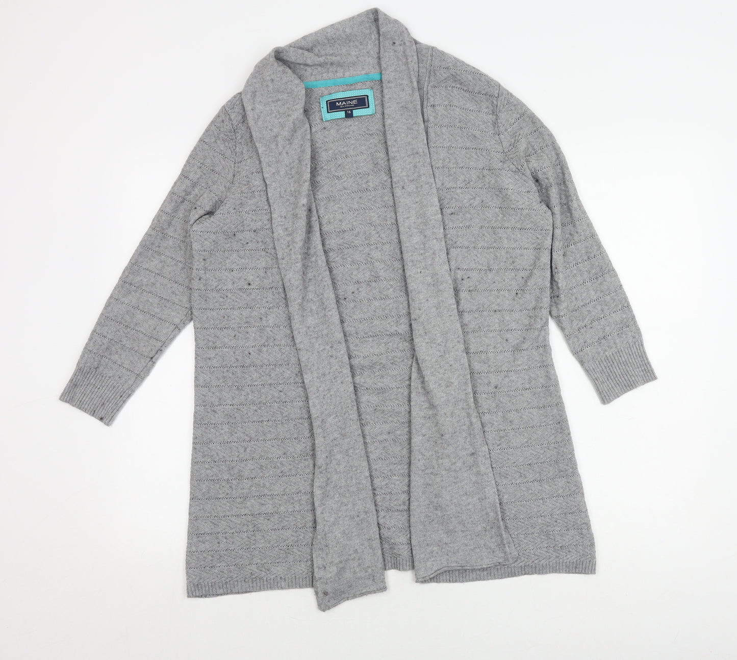 Maine New England Women's Grey Cardigan Size 16