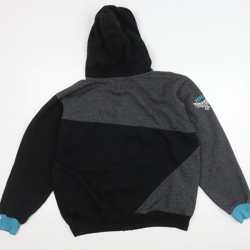 HNL Men's Bomber Jacket, Black/Grey, Size L, Hooded