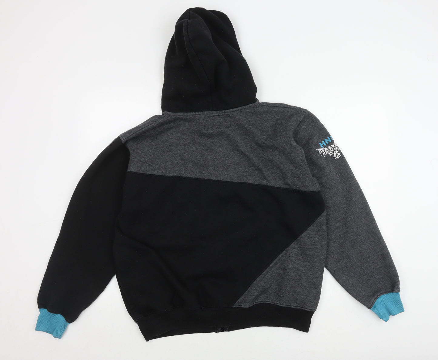 HNL Men's Bomber Jacket, Black/Grey, Size L, Hooded