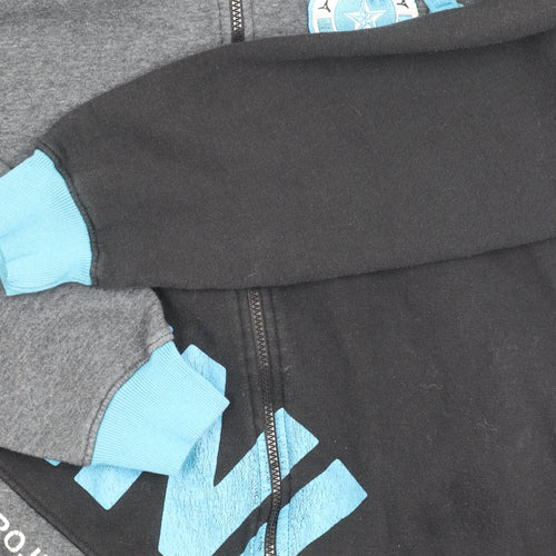 HNL Men's Bomber Jacket, Black/Grey, Size L, Hooded