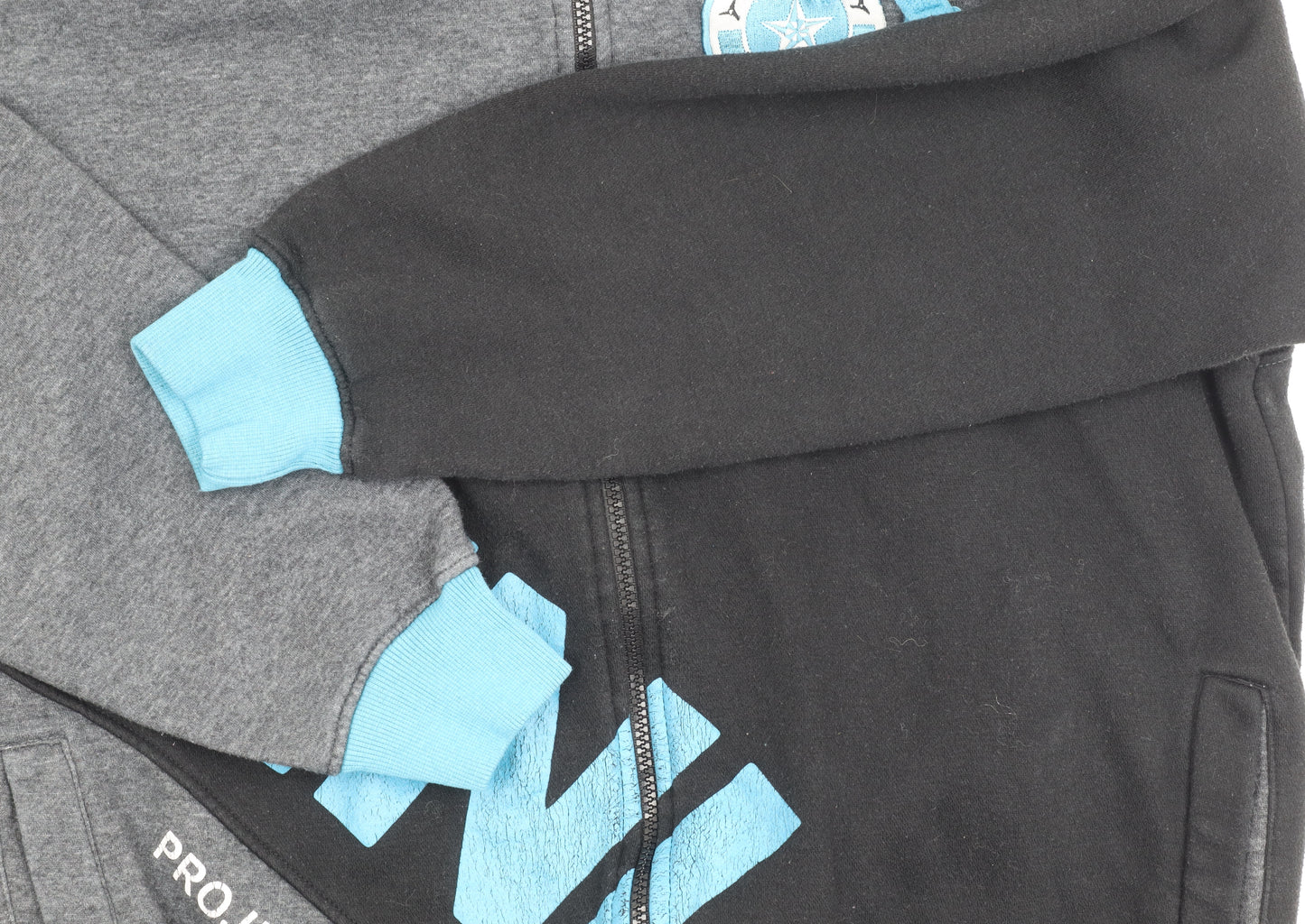 HNL Men's Bomber Jacket, Black/Grey, Size L, Hooded