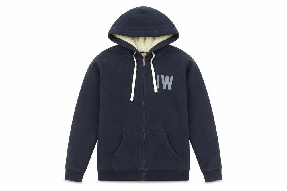 Front view of Jack Wills Women's Blue Hooded Jacket, size 8