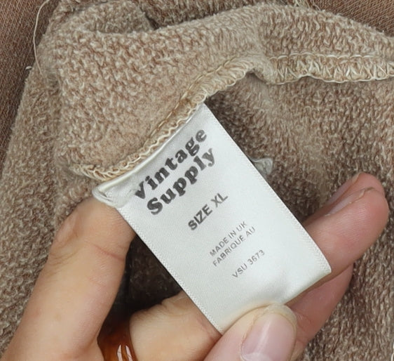 Vintage Supply Unisex Brown XL Pullover Hoodie