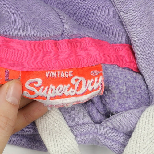 Superdry Women's Purple Pullover Hoodie L