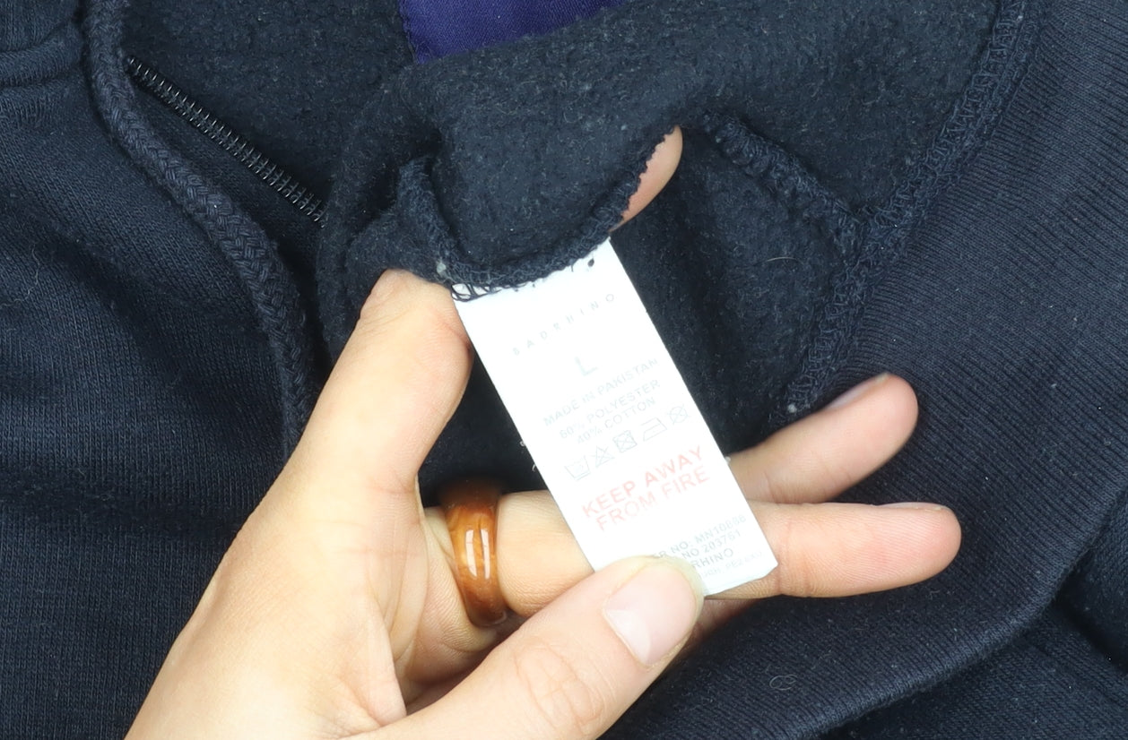 BadRhino Men's Black Hooded Casual Jacket L