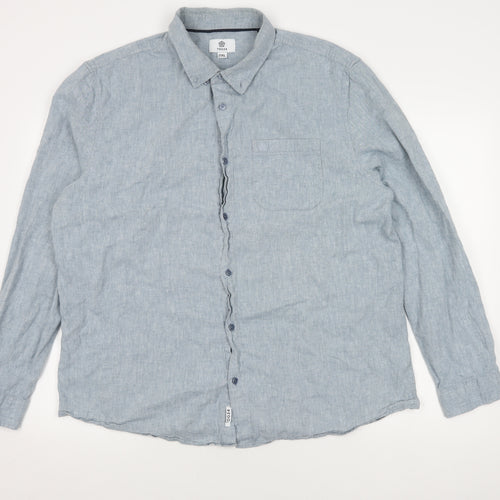 TOG24 Men's Blue Long Sleeve Button-Up Shirt 2XL