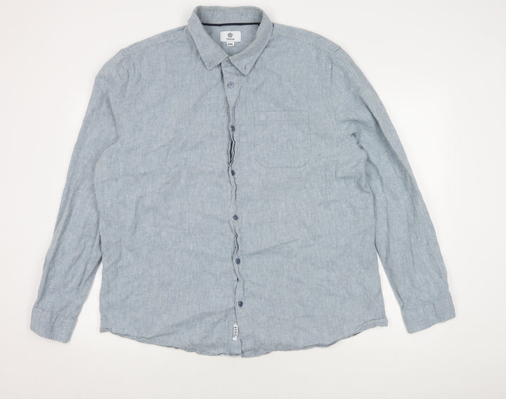 TOG24 Men's Blue Long Sleeve Button-Up Shirt 2XL