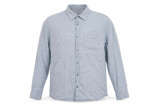 Front view of TOG24 Men's Blue Long Sleeve Button-Up Shirt 2XL