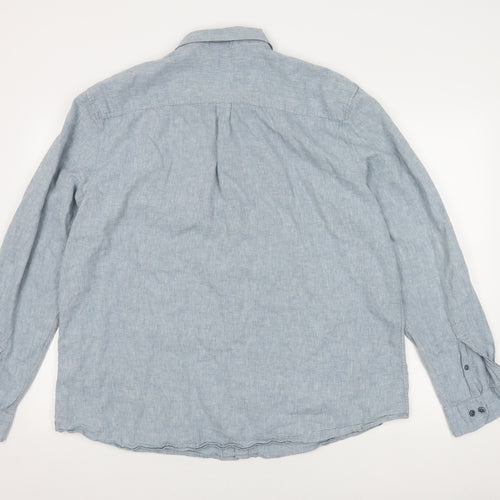 TOG24 Men's Blue Long Sleeve Button-Up Shirt 2XL