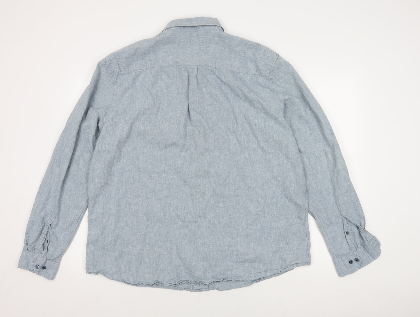 TOG24 Men's Blue Long Sleeve Button-Up Shirt 2XL