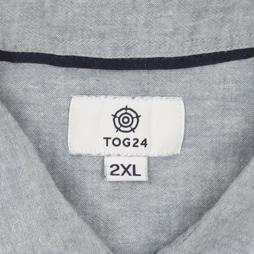 TOG24 Men's Blue Long Sleeve Button-Up Shirt 2XL