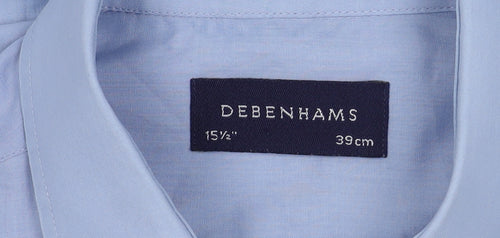 Debenhams Men's Blue Long Sleeve Shirt 39 in Regular Fit