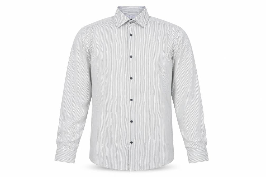 St. George by Duffer Men's Blue Striped Slim Fit Shirt
