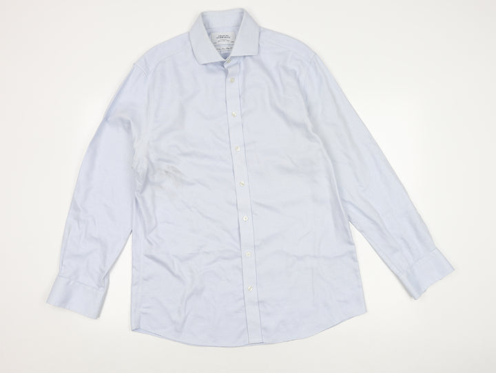 Charles Tyrwhitt Men's Blue Slim Fit Shirt Size 16