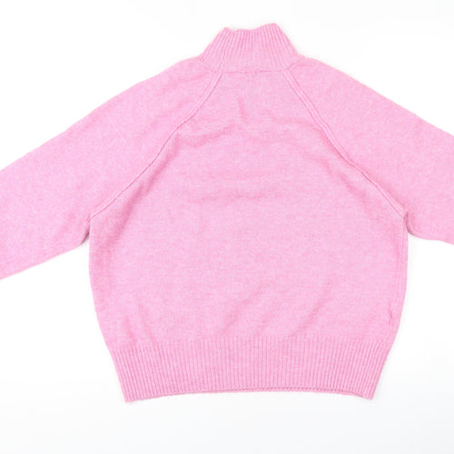 MNG Pink High Neck Wool Jumper, Women's XS