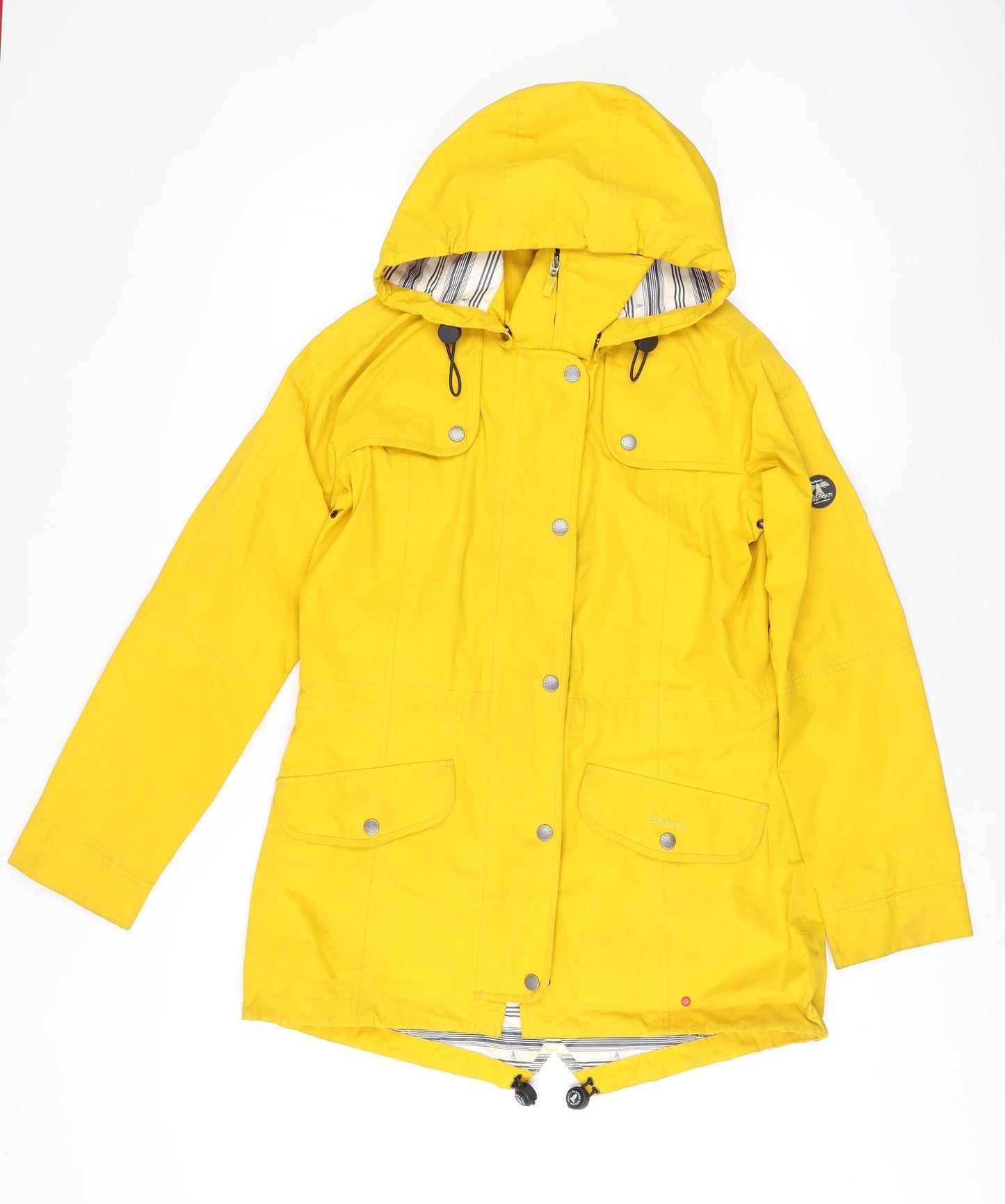 Barbour Women's Yellow Hooded Rain Coat M