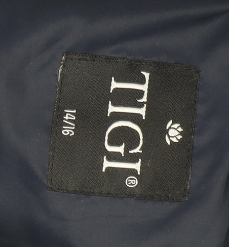 TIGI Women's Blue Quilted Waistcoat Size 14