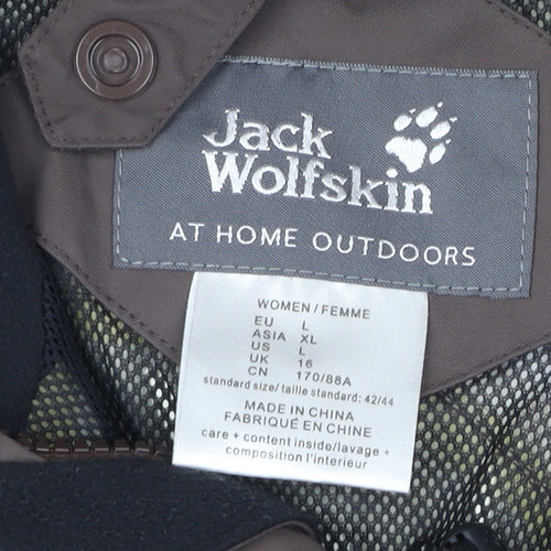 Jack Wolfskin Women's Brown Waterproof Jacket Size 16