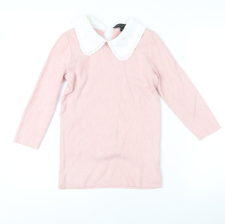 Dorothy Perkins Women's Pink Collared Tunic Jumper, Size S