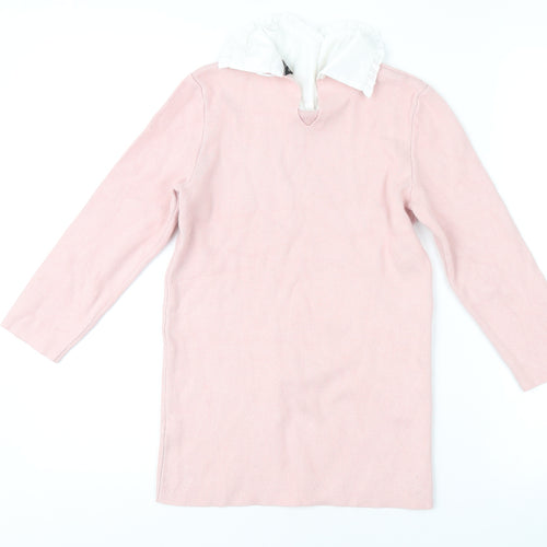 Dorothy Perkins Women's Pink Collared Tunic Jumper, Size S