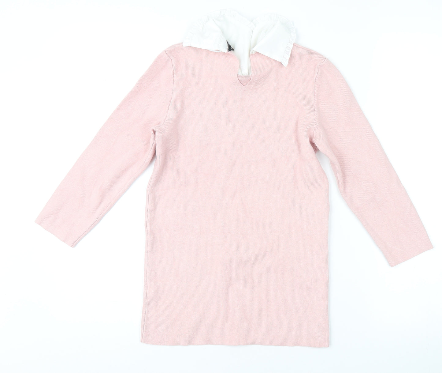Dorothy Perkins Women's Pink Collared Tunic Jumper, Size S