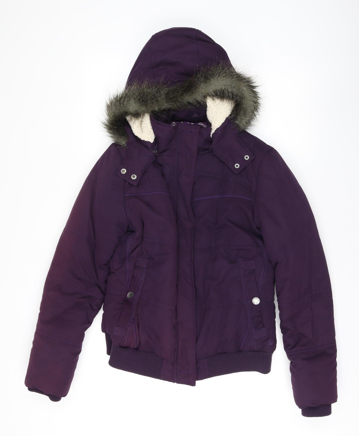 Mantaray Women's Purple Puffer Jacket, Size 14