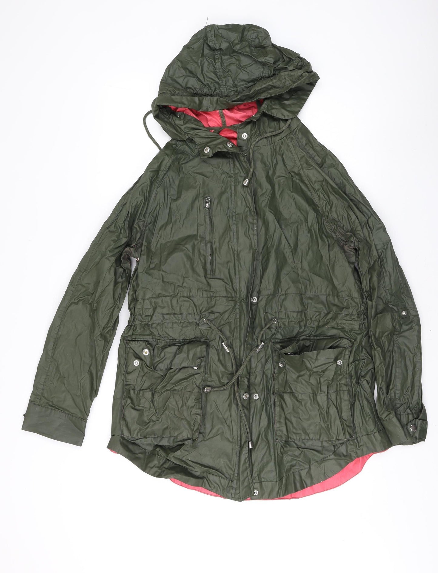 Next Women's Green Hooded Parka Coat Size 16