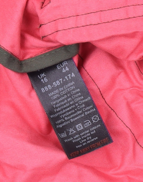 Next Women's Green Hooded Parka Coat Size 16