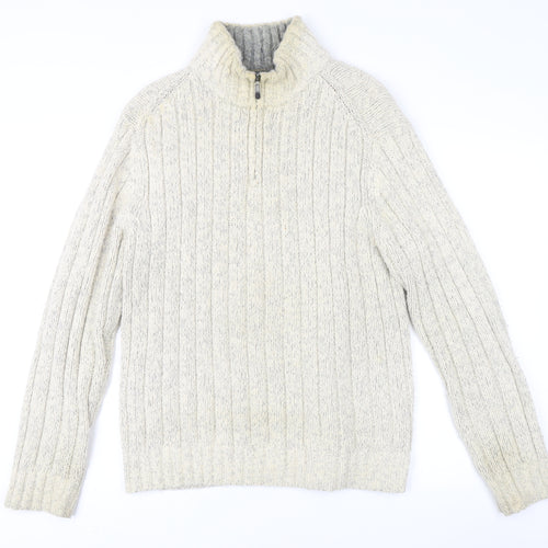 Marks and Spencer Men's Ivory Cable-Knit Pullover M