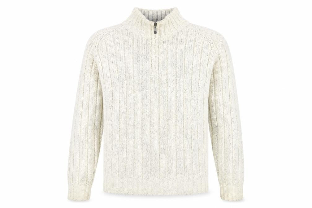 Front view of Marks & Spencer Men's Ivory Cable-Knit Pullover M