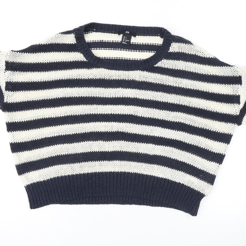H&M Women's Multicoloured Striped Pullover Jumper, Size S