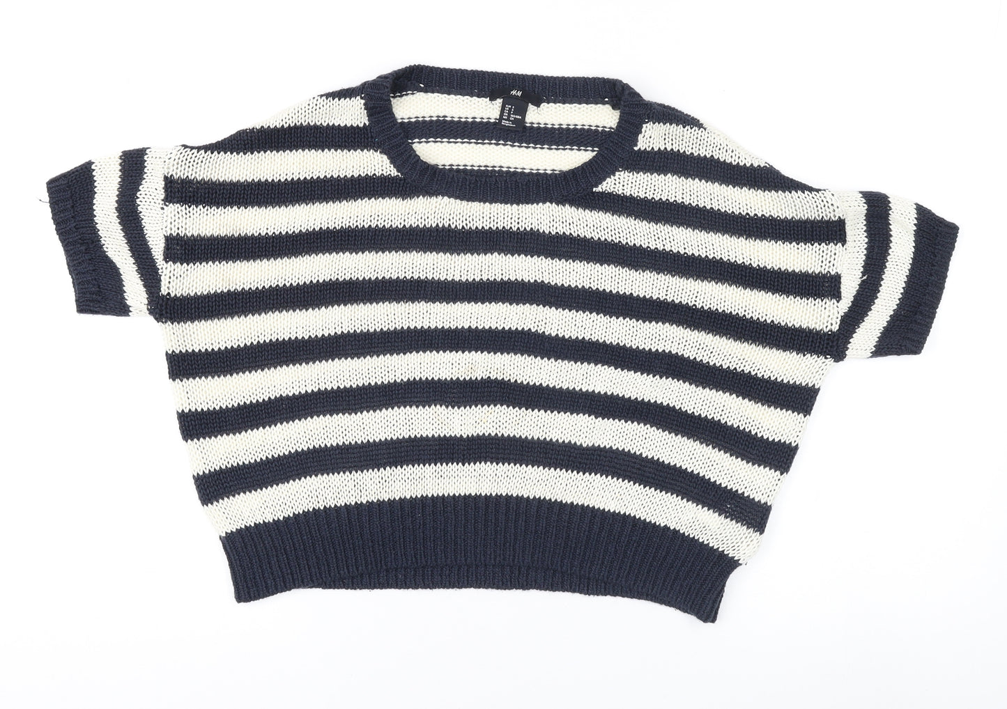 H&M Women's Multicoloured Striped Pullover Jumper, Size S