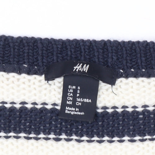 H&M Women's Multicoloured Striped Pullover Jumper, Size S