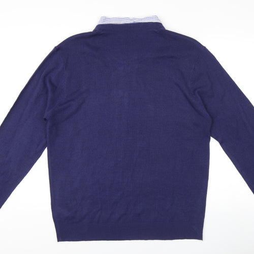 Pierre Cardin Men's Blue XL V-Neck Pullover Jumper