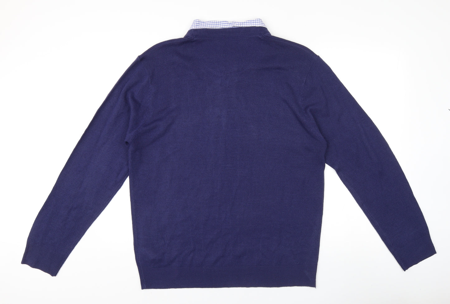Pierre Cardin Men's Blue XL V-Neck Pullover Jumper
