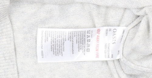 Oasis Women's Grey XS Pullover Jumper with Embroidery