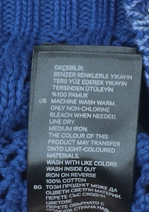 H&M Women's Blue Cardigan - Size 8, Cotton Knit