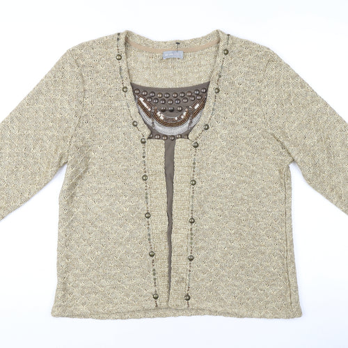 Marks and Spencer Beige Women's Cardigan, Size L Knit