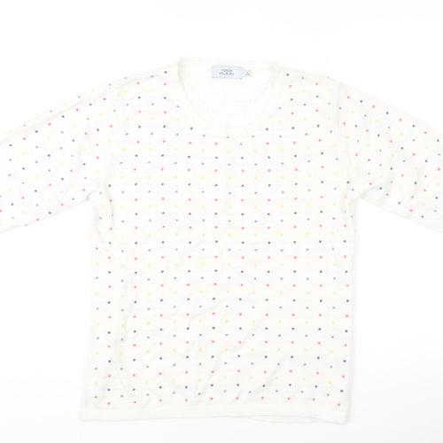 Honor Millburn Women's White Polka Dot Pullover Jumper - S