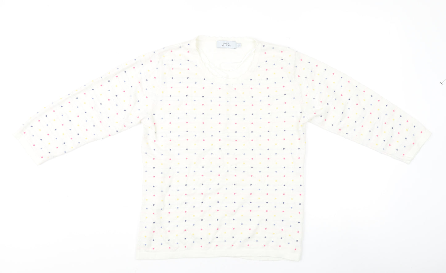 Honor Millburn Women's White Polka Dot Pullover Jumper - S
