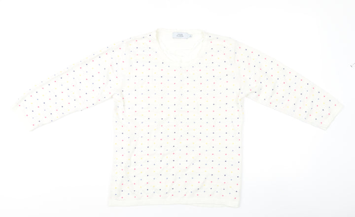 Honor Millburn Women's White Polka Dot Pullover Jumper - S