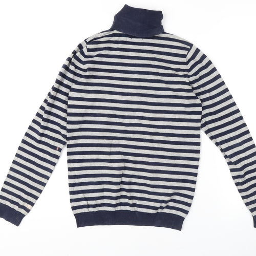 Green Coast Women's Blue Striped Pullover Jumper L