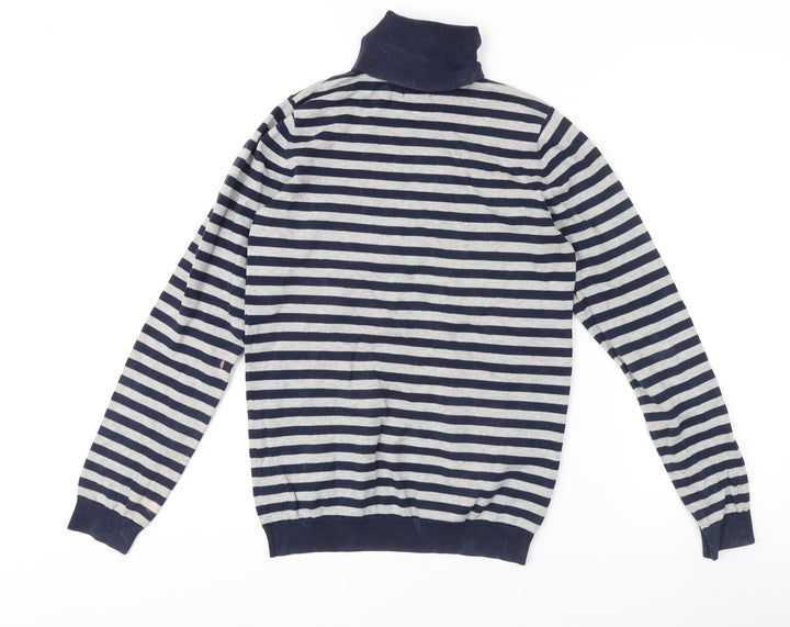 Green Coast Women's Blue Striped Pullover Jumper L
