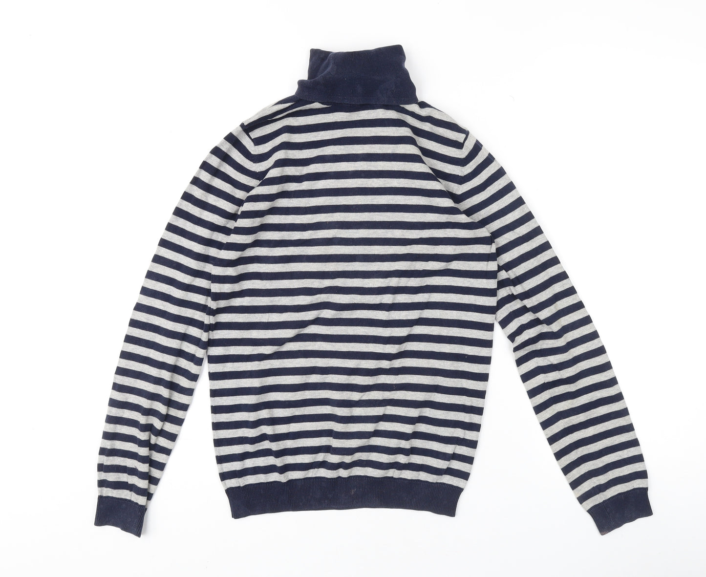 Green Coast Women's Blue Striped Pullover Jumper L